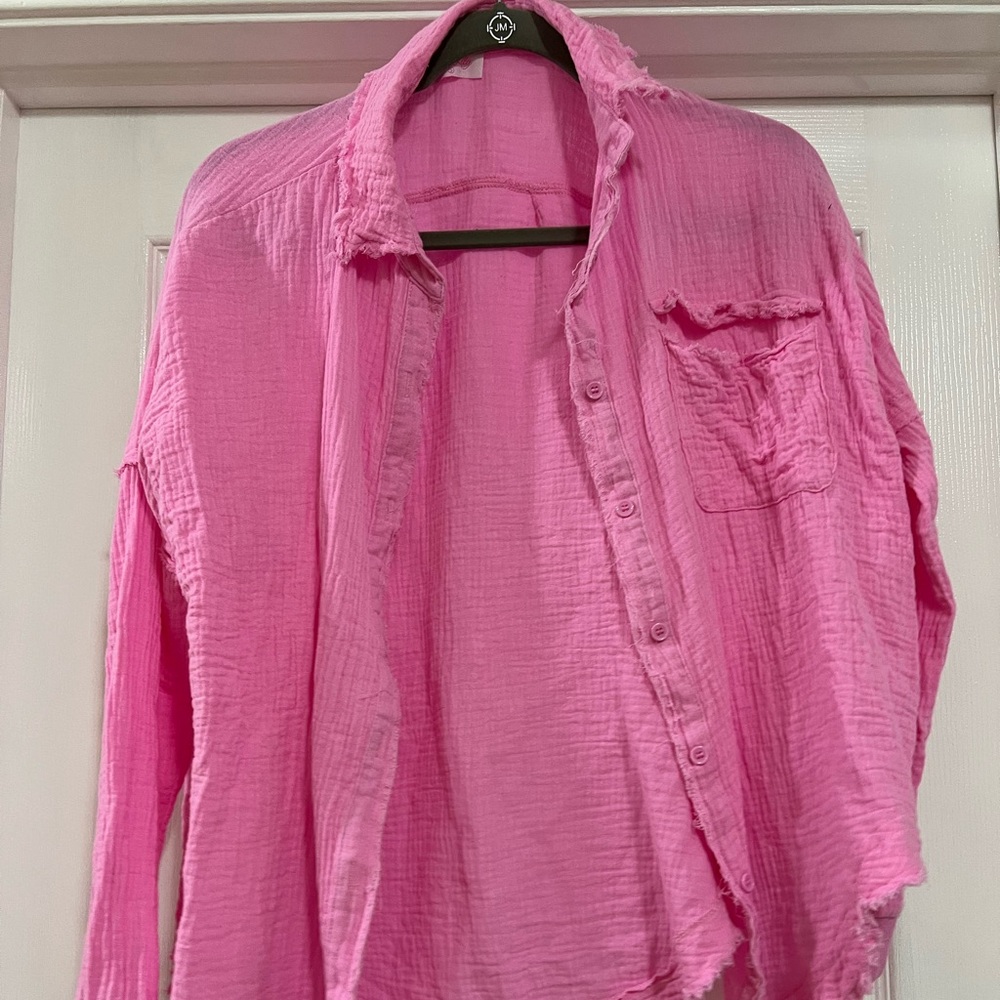 NWOT Pink Lily Gauze Blouse